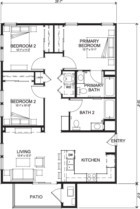 Eaglepointe 3 Bed 2 Bath 1134 SF
